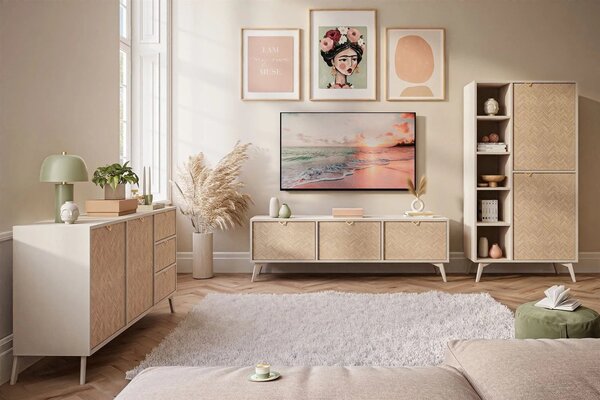 REGÁL / KOMODA FONDY JEDLIČKA SCANDI + PIESKOVO BÉŹOVÁ 80 cm