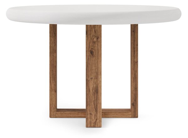 MUZZA Okrúhly jedálenský stôl Lette Ø 120 cm bielo-hnedý