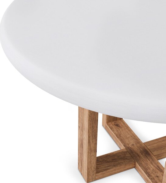 MUZZA Okrúhly jedálenský stôl Lette Ø 120 cm bielo-hnedý