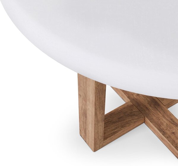 MUZZA Okrúhly jedálenský stôl Lette Ø 120 cm bielo-hnedý