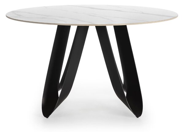 MUZZA Jedálenský stôl layala Ø 135 cm biely/čierny