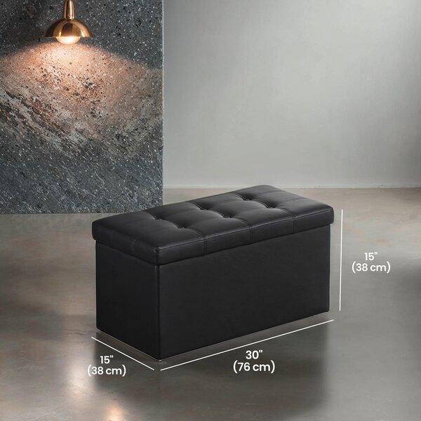 ÚLOŽNÝ BOX NA SEDENIE, koža, kompozitné drevo, 76/38/38 cm - Kreslá, Online Only