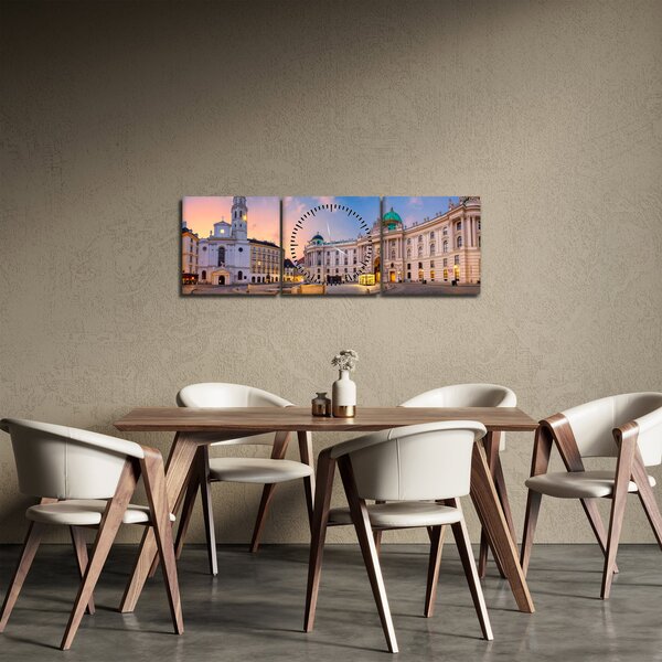 Obraz - Rakúsko, Viedeň (s hodinami) (90x30 cm)