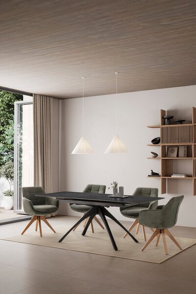 MUZZA Rozkladací jedálenský stôl bea 150 (200) x 85 cm tmavosivý