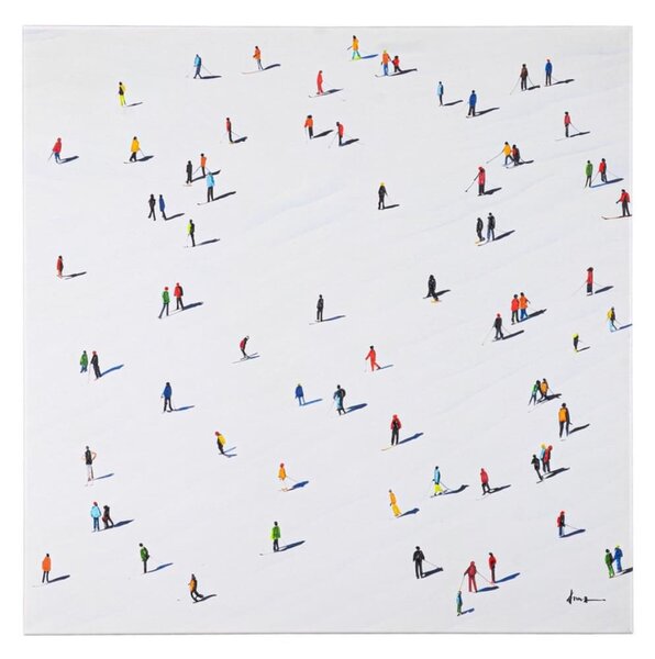 MUZZA Obraz SKI 80 x 80 cm biely