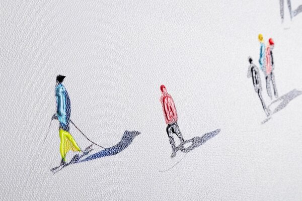 MUZZA Obraz SKI 80 x 80 cm biely