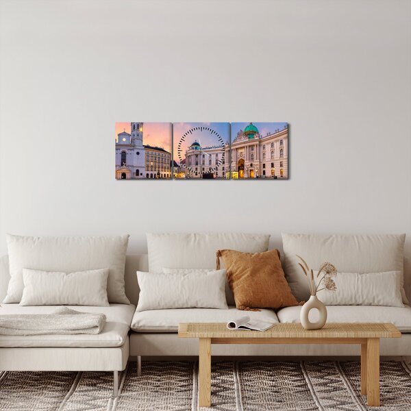 Obraz - Rakúsko, Viedeň (s hodinami) (90x30 cm)