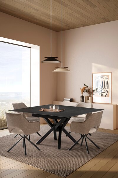 MUZZA Rozkladací jedálenský stôl lenera 150 x 90 (150) cm tmavosivý