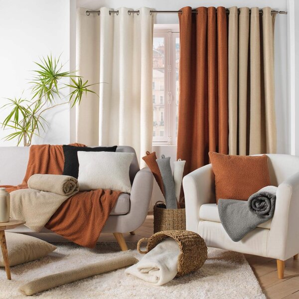 Červenooranžová fleecová deka 180x220 cm Curly Wooly – douceur d'intérieur