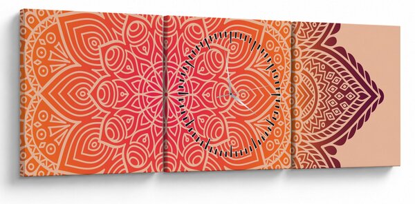 Obraz - Mandala umenia (s hodinami) (90x30 cm)