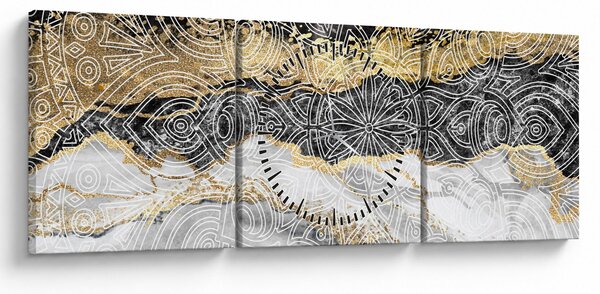 Obraz - Mandala v mramore (s hodinami) (90x30 cm)