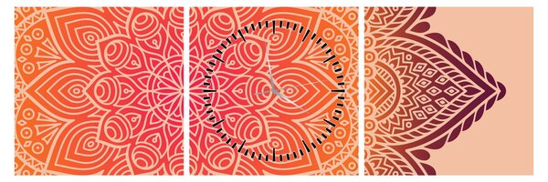 Obraz - Mandala umenia (s hodinami) (90x30 cm)