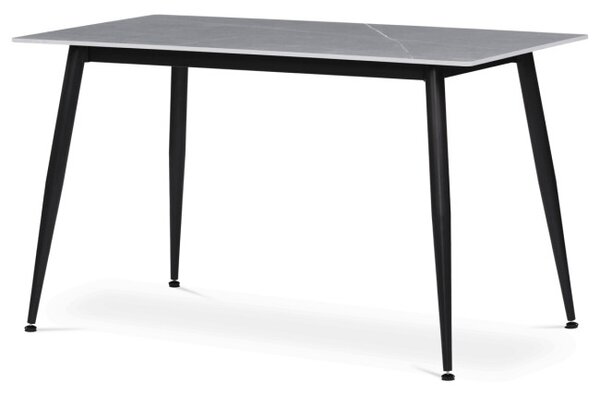 Jedálenský stôl 130x70 cm HT-406M mramor, čierny / sivý
