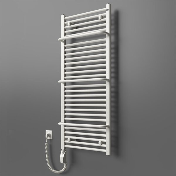 BPS-koupelny Elektrický kúpeľňový radiátor Bodam E AB-E 6240-02, pripojenie typ 02, 40x74 cm, biela RAL 9016