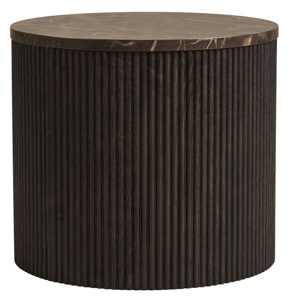 MUZZA Odkladací stolík ATOR Ø 45 cm tmavohnedý