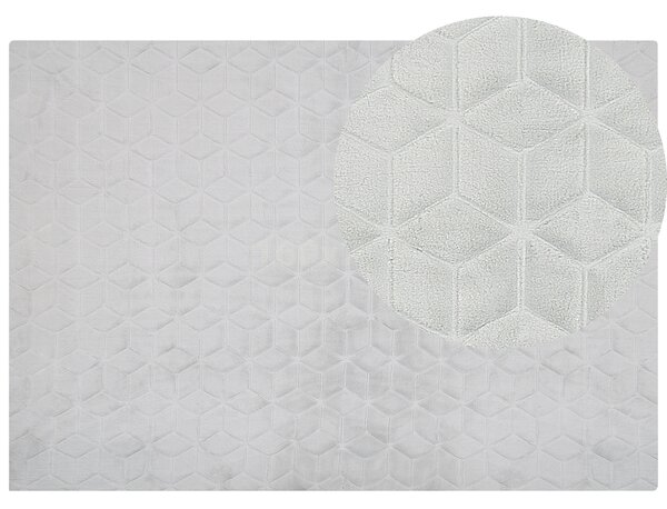 Koberec z umelej zajačej kožušiny sivozelený 160 x 230 cm umelá polyesterová kožušina mäkký huňatý s vysokým vlasom