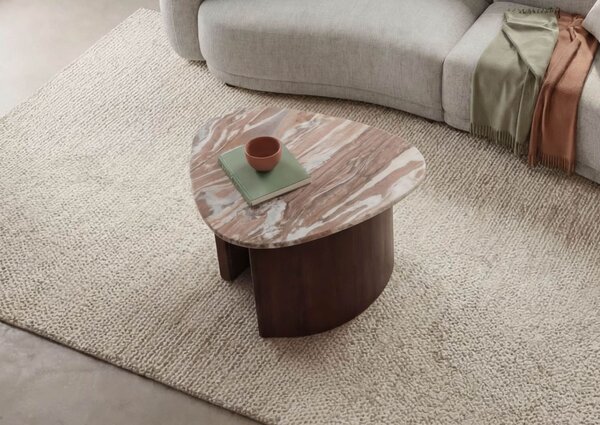 ORGANIC COLLECTION Konferenčný stolík z akácie, lakovaný hnedý, 70x65x35