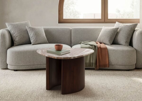 ORGANIC COLLECTION Konferenčný stolík z akácie, lakovaný hnedý, 70x65x35