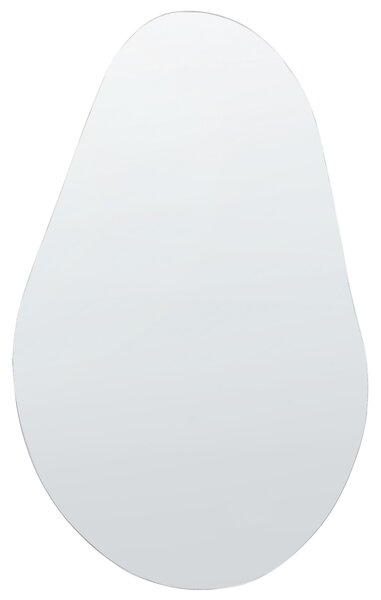 Nástenné závesné zrkadlo strieborné 40 x 65 cm oválne dekoratívne na stenu bytový doplnok