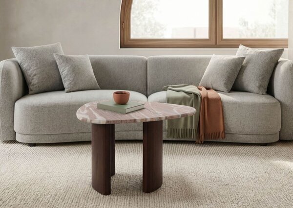 ORGANIC COLLECTION Konferenčný stolík z akácie, lakovaný hnedý, 70x65x35