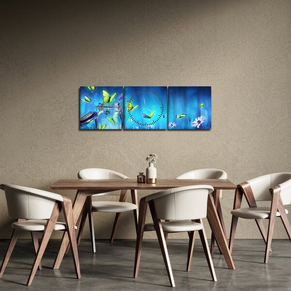 Obraz - Voľnosť (s hodinami) (90x30 cm)