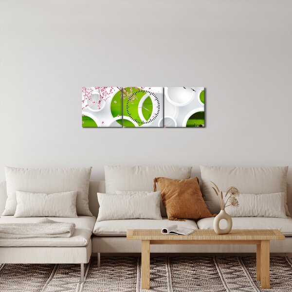 Obraz - Mólo nad jazerom (s hodinami) (90x30 cm)