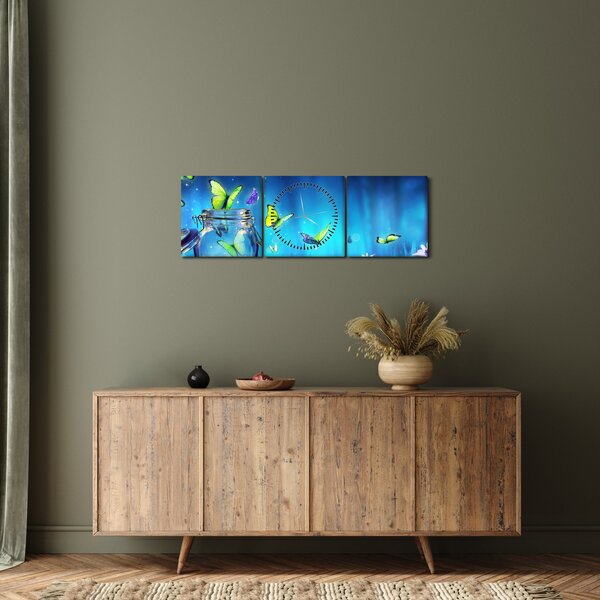 Obraz - Voľnosť (s hodinami) (90x30 cm)