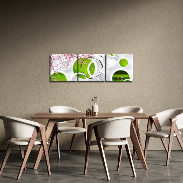 Obraz - Mólo nad jazerom (s hodinami) (90x30 cm)