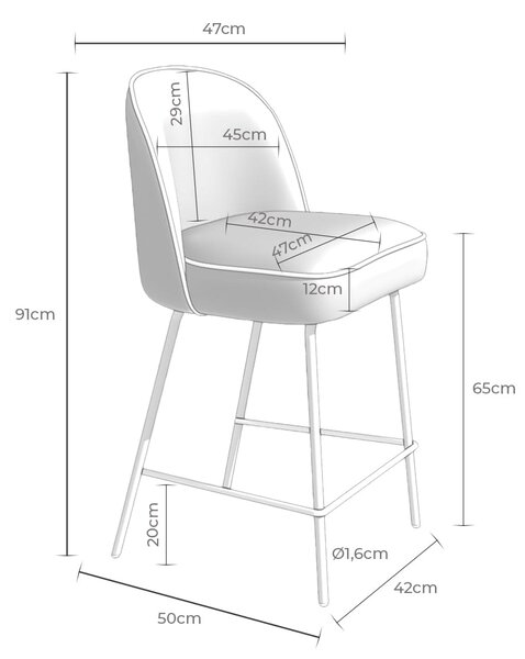 MUZZA Barová židle MINIME 65 cm béžová