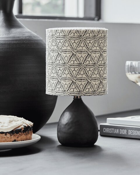 MUZZA Stolová lampa Flores 29 cm čierno-béžová