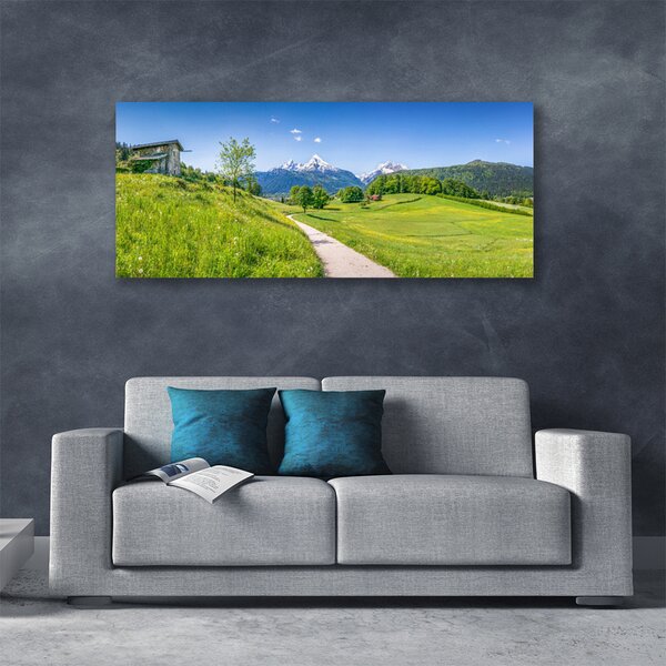 Obraz Canvas Hory lúka chodník údolí 125x50 cm