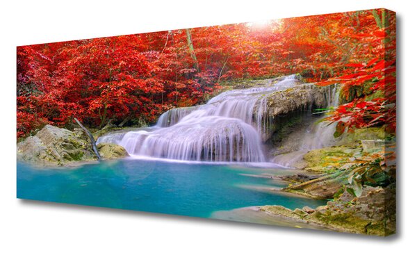 Obraz Canvas Jesenné vodopád les 125x50 cm