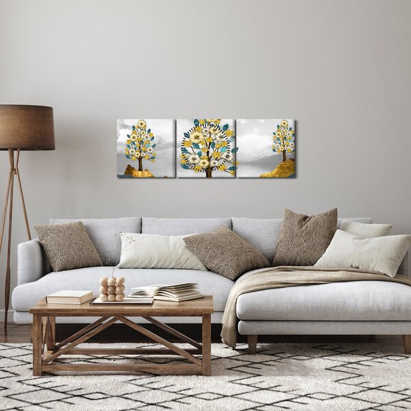 Obraz - Rozkvet (s hodinami) (90x30 cm)