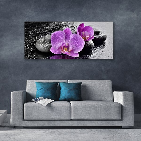Obraz Canvas Orchidea kvety kamene zen 125x50 cm