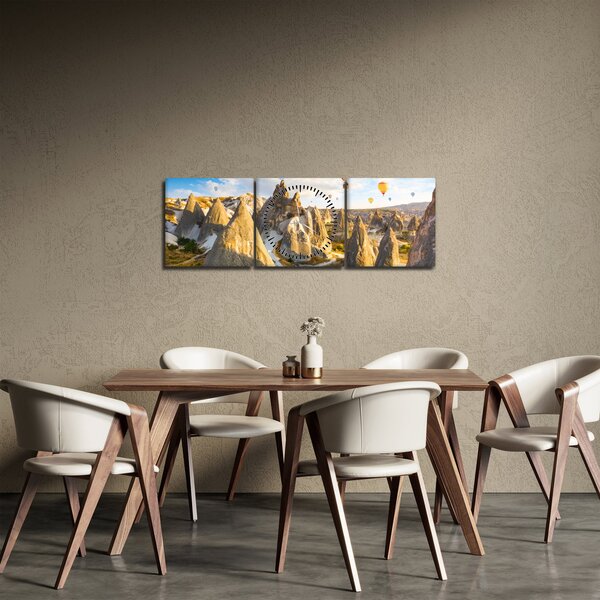 Obraz - Teplovzdušné balóny (s hodinami) (90x30 cm)
