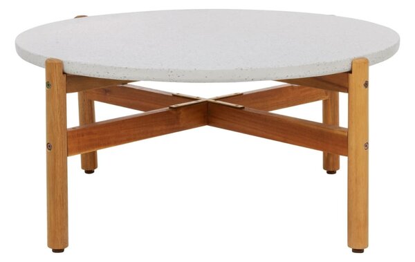 MUZZA Záhradný konferenčný stolík ARACINA Ø 84,5 cm biely/prírodný