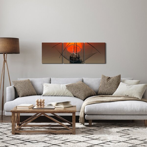Obraz - Východ slnka, jazero Pakpra (s hodinami) (90x30 cm)