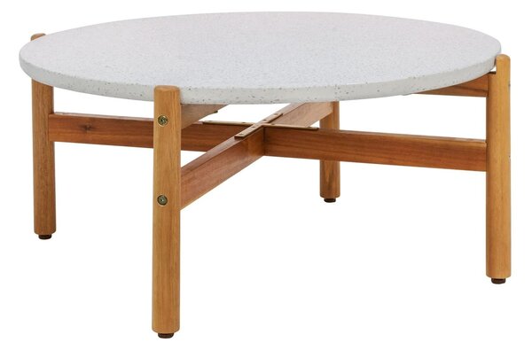 MUZZA Záhradný konferenčný stolík ARACINA Ø 84,5 cm biely/prírodný