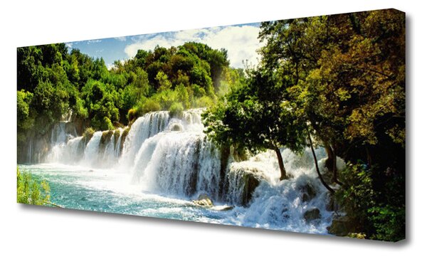 Obraz Canvas Vodopád príroda les 125x50 cm