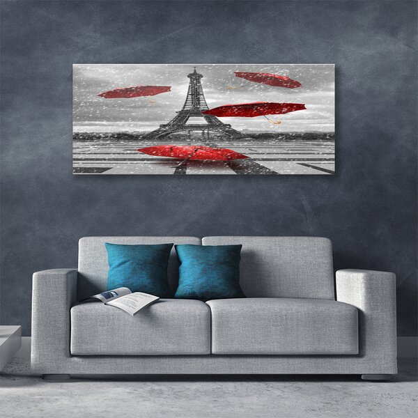 Obraz Canvas Eiffelova veža paríž dáždnik 125x50 cm