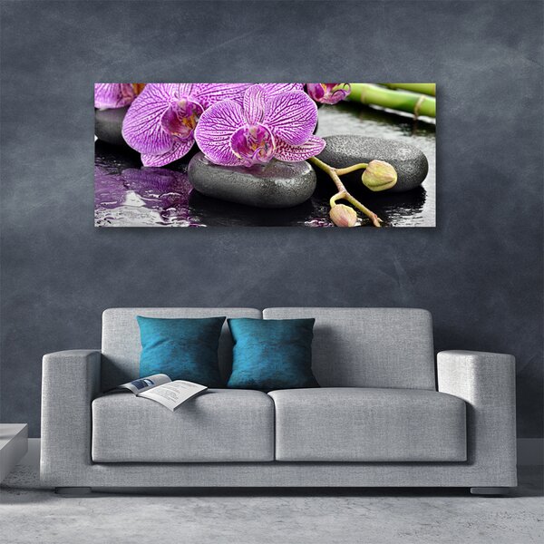 Obraz Canvas Kamene zen orchidea kúpele 125x50 cm