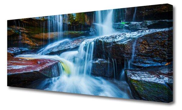 Obraz Canvas Skaly vodopád rieka príroda 125x50 cm