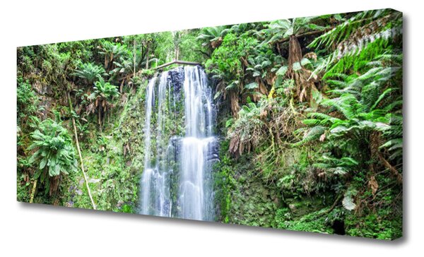 Obraz Canvas Vodopád stromy príroda 125x50 cm