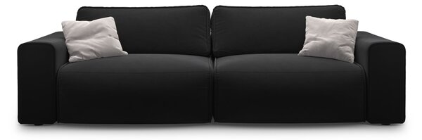 MUZZA Rozkladacia Pohovka Icar Rovná S úložným priestorom 246 Zamat Čierna