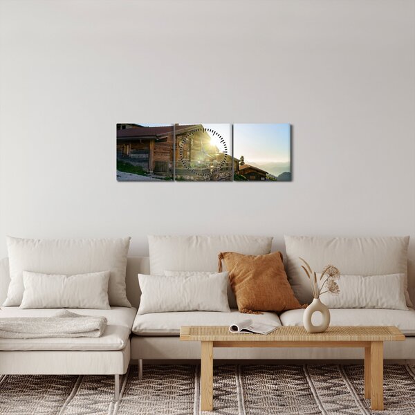 Obraz - Ráno v alpách, Tirolsko (s hodinami) (90x30 cm)