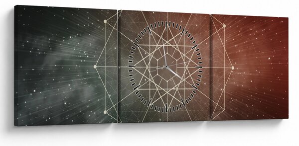 Obraz - Vesmírny dodecagram (s hodinami) (90x30 cm)