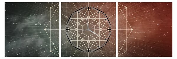 Obraz - Vesmírny dodecagram (s hodinami) (90x30 cm)