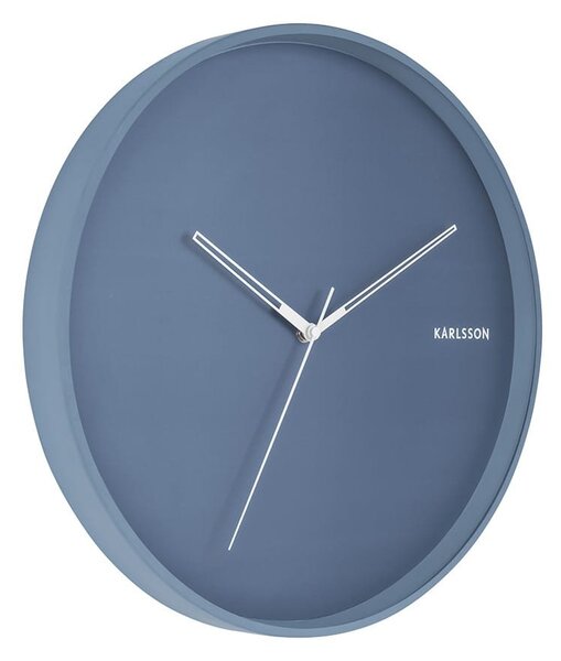 KARLSSON Nástenné hodiny Hue Metal – modrá ø 40 cm × 4,5 cm