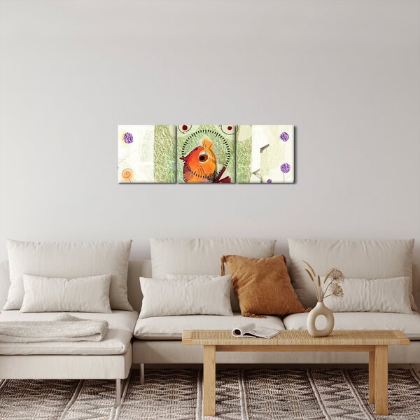 Obraz - Duša vtáčika (s hodinami) (90x30 cm)