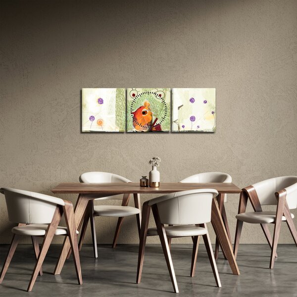 Obraz - Duša vtáčika (s hodinami) (90x30 cm)